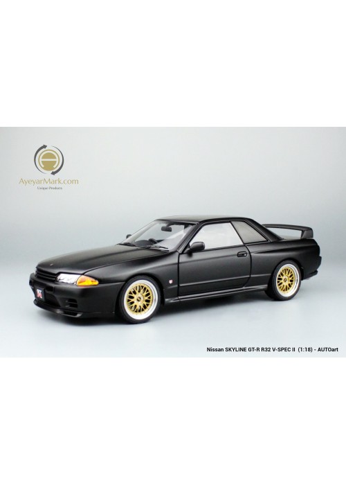 1/18 AUTOart Nissan Skyline GT-R GTR (R32) V-SPEC II TUNED VERSION (MATT BLACK) Limited Edition Of 1500