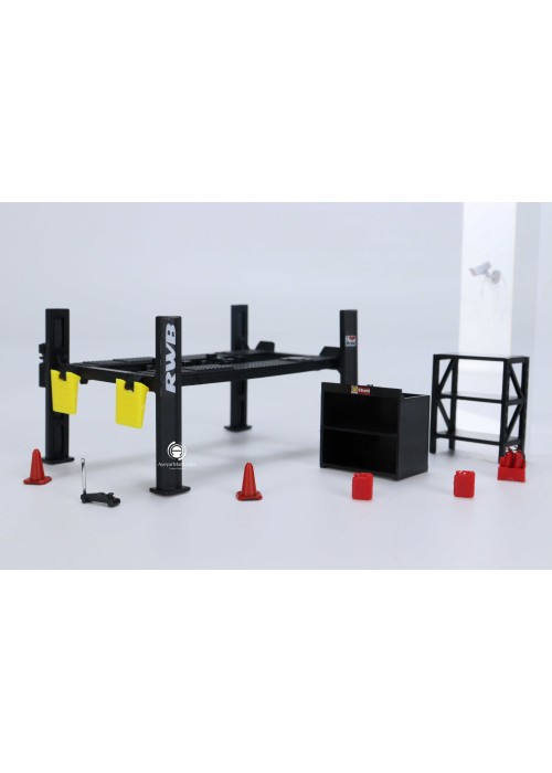 710012B G-Fans Tools Kit Models / Garage Lift Set (1:64) Diorama