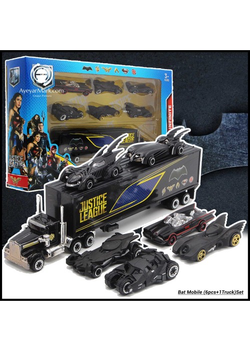 Bat Man with Truck + 6 Cars Justice League