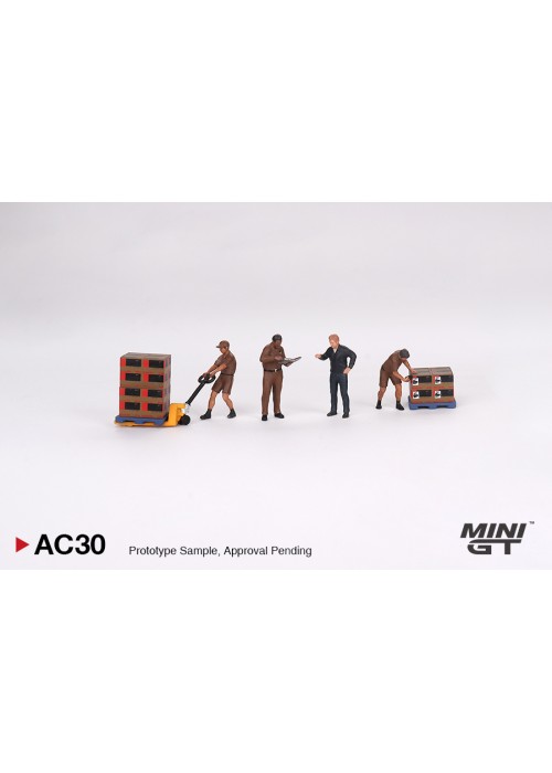 MINI GT 1:64 Figurine: UPS Driver and workers UPS  MGTAC30 (NON-DISCOUNT ITEM)