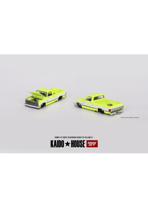 Kaido House + MINIGT Chevrolet Silverado KAIDO Flo Yellow V1 KHMG112 (Non-Discount Item)