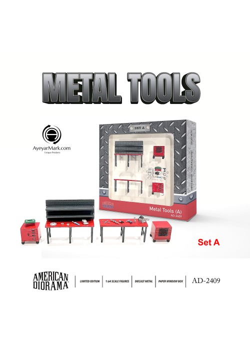 American Diorama 1:64  Metal Tools - Set A AD-2409 (NON-DISCOUNT ITEM)