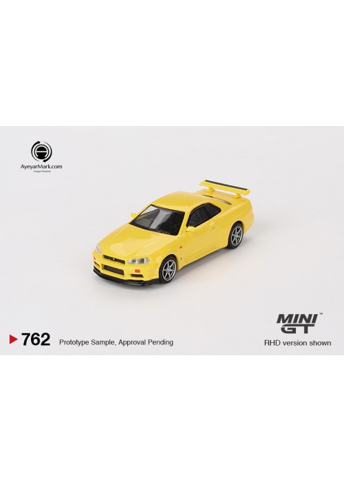 MINIGT 1:64 Nissan Skyline GT-R (R34)  V-Spec  Lightning Yellow MGT00762-CH (NON-DISCOUNT ITEM)