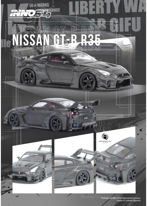 INNO 1:64 NISSAN GT-R (R35) LBWK SUPER SILHOUETTE 35GT-RR IN64-LBWKR35-FC