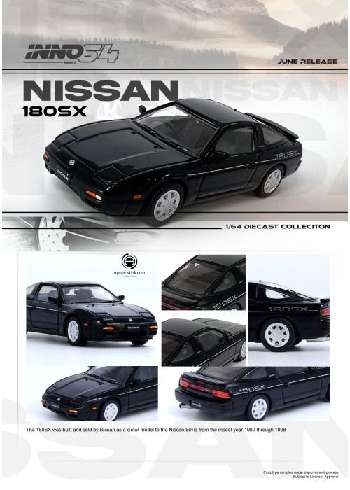 INNO 1:64 NISSAN 180SX Black IN64-180SX-BLA