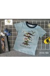 ကလေးချည်သားအင်္ကျီ တီရှုပ် Cotton T shirt for baby kids Dinosaur design AYA199
