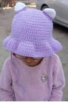 ကလေးဆောင်း ချည်ထိုး ဦးထုပ် Red Knitted Woven Hat for baby kids Bee design AYAHATB