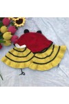 ကလေးဆောင်း ချည်ထိုး ဦးထုပ် Yellow Knitted Woven Hat for baby kids Bee design AYAHATA