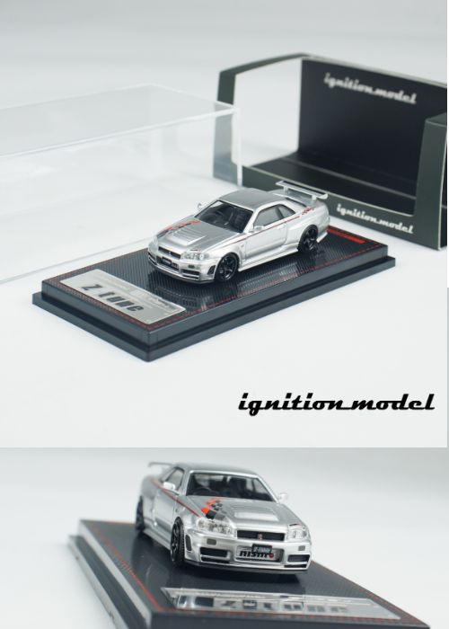 Ignition Model IG64 Nismo R34 GT-R Z-Tune Silver IG3840 (1:64) Diecast Model Car Collectible