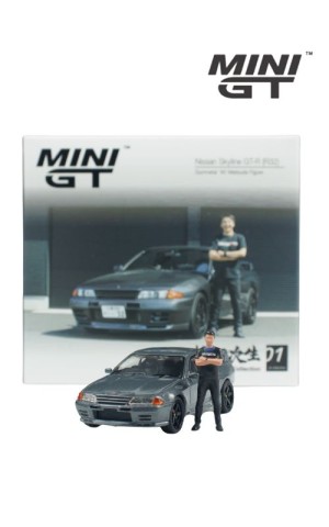 MINI GT Nissan Skyline GT-R (R32) Nismo Gunmetal with Matsuda Figure – Tsugio Matsuda Collection MGT00869-R (1:64) MINI GT Nissan Skyline GT-R (R32) Nismo Gunmetal with Matsuda Figure – Tsugio Matsuda Collection MGT00869-R (1:64)