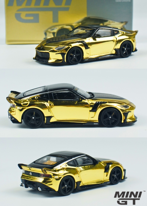 MINI GT 1:64 Nissan Z VeilSide FFZ400 – Gold Chrome Diecast Model Car (MGT00985-CH)