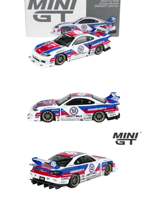 MINI GT Nissan LB-Super Silhouette S15 Silvia GARASIDRIFT x LBWK MGT01022-CH (1:64) Diecast Model Car Collectible MINI GT Nissan LB-Super Silhouette S15 Silvia GARASIDRIFT x LBWK MGT01022-CH (1:64) Diecast Model Car Collectible