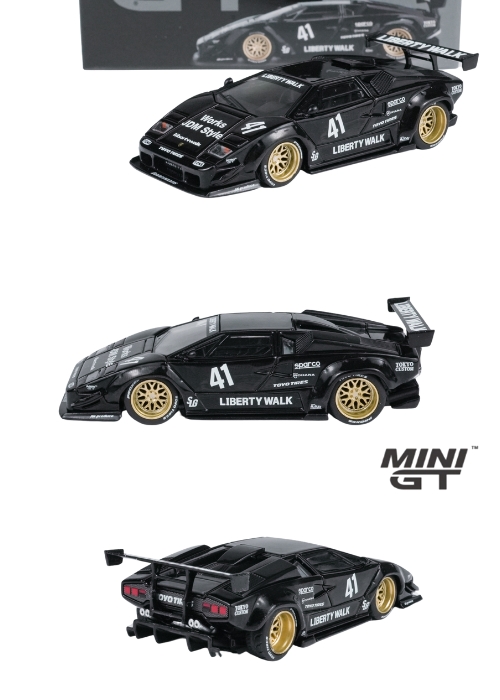 MINI GT Lamborghini Countach LB-WORKS Black MGT01081-CH (1:64) Diecast Model Car Collectible MINI GT Lamborghini Countach LB-WORKS Black MGT01081-CH (1:64) Diecast Model Car Collectible