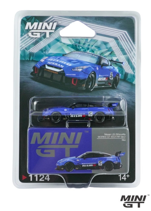 MINI GT LB-Silhouette Works GT Nissan 35GT-RR Ver.2 Blue MGT01124-BL (1:64) Blister Packaging Version Diecast Model Car Collectible MINI GT LB-Silhouette Works GT Nissan 35GT-RR Ver.2 Blue MGT01124-BL (1:64) Blister Packaging Version Diecast Model Car Collectible