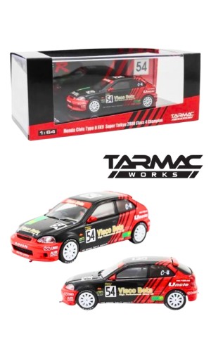 Tarmac Works Honda Civic Type R EK9 Super Taikyu 2000 Class 4 Champion #54 T64-010-ADV (1:64)
