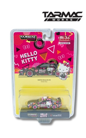 Tarmac Works Vertex Nissan Silvia S14 Hello Kitty T64G-018-HK Special Edition (1:64) Diecast Model Car Collectible Tarmac Works Vertex Nissan Silvia S14 Hello Kitty T64G-018-HK Special Edition (1:64) Diecast Model Car Collectible