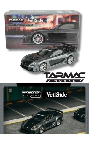 Tarmac Works Mazda RX-7 VeilSide Fortune7 Grey Metallic / Black T64G-075-GY (1:64) Diecast Model Car Collectible Tarmac Works Mazda RX-7 VeilSide Fortune7 Grey Metallic / Black T64G-075-GY (1:64) Diecast Model Car Collectible