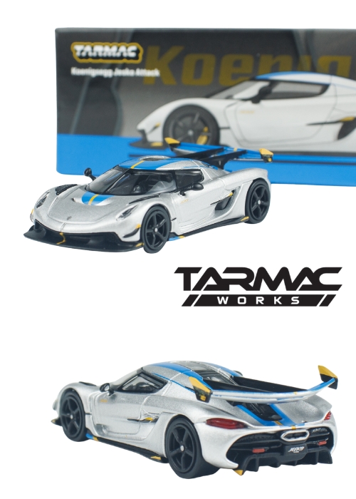 Tarmac Works Koenigsegg Jesko Attack Silver T64G-TL052-SL (1:64) Diecast Model Car Collectible