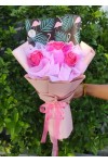 ရေမွှေးနှင်းဆီ ပန်းခြောက် ပန်းစည်း Artificial Flowers Bouquet 3 Roses ATFB101