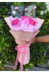 ရေမွှေးနှင်းဆီ ပန်းခြောက် ပန်းစည်း Artificial Flowers Bouquet 3 Roses ATFB101