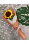 နေကြာပန်း တပွင့် ပန်းစည်း ချည်ထိုး အပွင့်အကြီး Handmade Knitted Woven Sun-Flower L Size Handmade Craft Flowers Bouquet ATFB107a