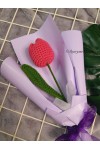 ကျူလစ်ပန်း တပွင့် ပန်းစည်း ချည်ထိုး Handmade Knitted Woven Tulip Handmade Craft Flowers Bouquet ATFB108f