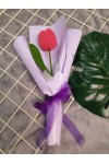 ကျူလစ်ပန်း တပွင့် ပန်းစည်း ချည်ထိုး Handmade Knitted Woven Tulip Handmade Craft Flowers Bouquet ATFB108f