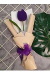 ကျူလစ်ပန်း တပွင့် ပန်းစည်း ချည်ထိုး Handmade Knitted Woven Tulip Handmade Craft Flowers Bouquet ATFB108g