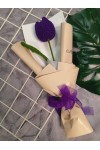 ကျူလစ်ပန်း တပွင့် ပန်းစည်း ချည်ထိုး Handmade Knitted Woven Tulip Handmade Craft Flowers Bouquet ATFB108g