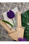 ကျူလစ်ပန်း တပွင့် ပန်းစည်း ချည်ထိုး Handmade Knitted Woven Tulip Handmade Craft Flowers Bouquet ATFB108g
