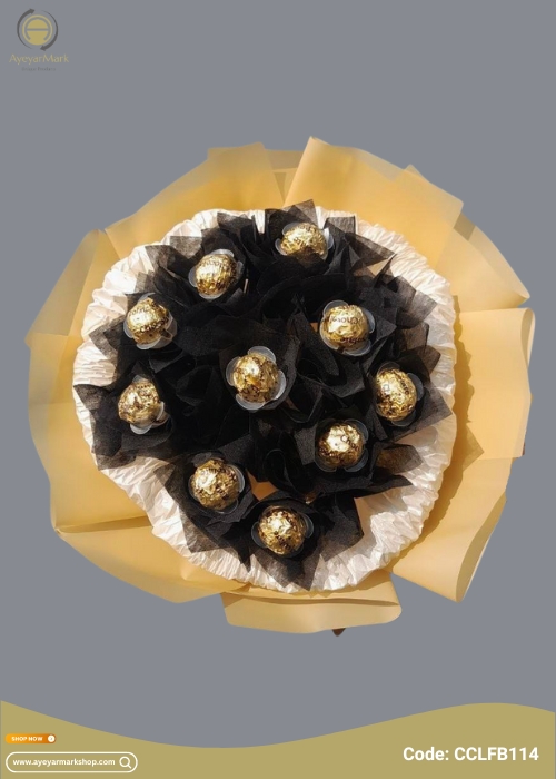ချောကလပ် ပန်းစည်း Chocolate Flower Bouquet with 10 pcs Chocolate CCLFB114