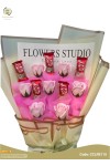 Kit Kat ချောကလပ် ရေမွှေးနှင်းဆီ ပန်းခြောက် ပန်းစည်း 5 Kit Kat Chocolate and Some Artificial Soap Flower Bouquet CCLFB115c
