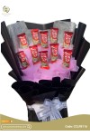 ချောကလပ် ပန်းစည်း Chocolate Flower Bouquet with 10 Kit Kat CCLFB116e