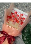 ချောကလပ် ပန်းစည်း Chocolate Flower Bouquet with 10 Kit Kat CCLFB116