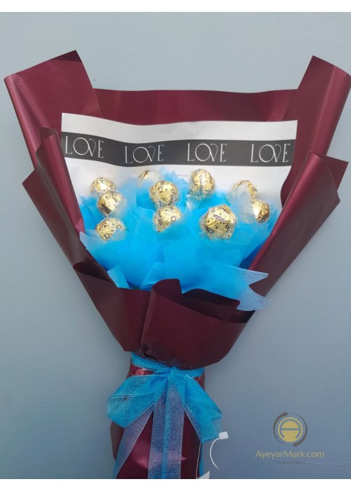 ချောကလပ် ပန်းစည်း Chocolate Flower Bouquet with 10 pcs Chocolate CCLFB120