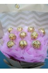 ချောကလပ် ပန်းစည်း Chocolate Flower Bouquet with 10 pcs Chocolate CCLFB121