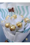 ချောကလပ် ပန်းစည်း Chocolate Flower Bouquet with 10 pcs Chocolate CCLFB122