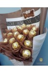 ချောကလပ် ပန်းစည်း Chocolate Flower Bouquet with 20 pcs Chocolate CCLFB123