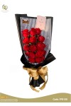 နှင်းဆီပန်း ပန်းစည်း Fresh Flower Bouquet approx 15 roses FFB108