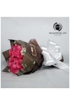 နှင်းဆီပန်း ပန်းစည်း အရံပန်းအပါ Fresh Flower Bouquet approx 25 roses with some seasonal Leaf FFB122