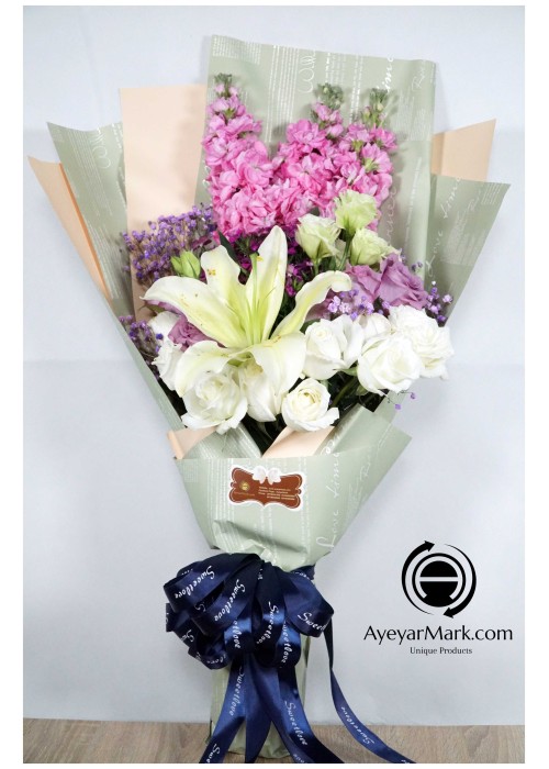 ရောင်စုံပန်းစည်း Assorted Mixed Fresh Flower FFB123