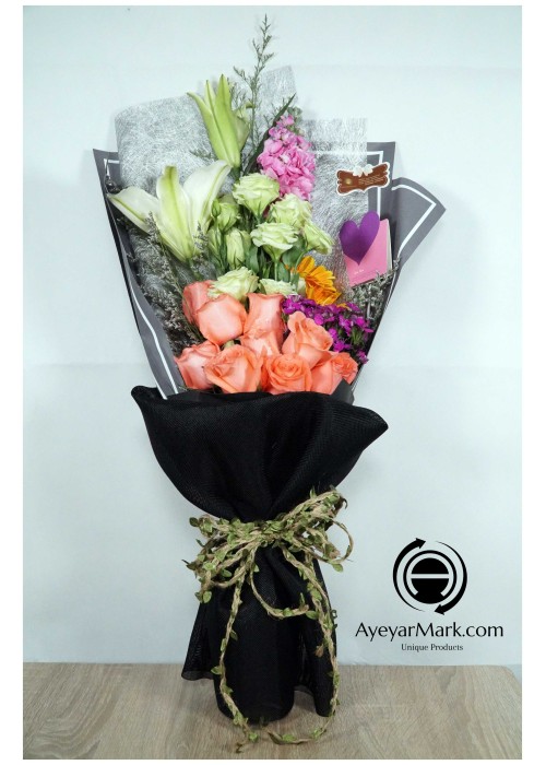 ရောင်စုံပန်းစည်း Assorted Mixed Fresh Flower FFB124