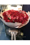 နှင်းဆီပန်း ပန်းစည်း သရဖူအပါ  Fresh Flower Rose Bouquet Approx 99 roses with Crown FFB136