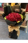 နှင်းဆီပန်း ပန်းစည်း Fresh Flower Bouquet approx 30 roses FFB139