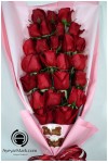 နှင်းဆီပန်း ပန်းစည်း Fresh Flower Bouquet approx 25 roses FFB141