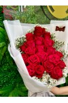 နှင်းဆီပန်း ပန်းစည်း Fresh Flower Bouquet approx 20 roses FFB162