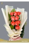 နှင်းဆီပန်း ပန်းစည်း Fresh Flower Bouquet approx 10 roses FFB164