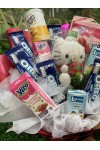 မုန့်ပန်းစည်း အရုပ်အပါ Assorted Snack Bouquet with Toy Soft Stuffed Toy SNTFB100