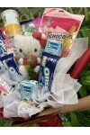 မုန့်ပန်းစည်း အရုပ်အပါ Assorted Snack Bouquet with Toy Soft Stuffed Toy SNTFB100