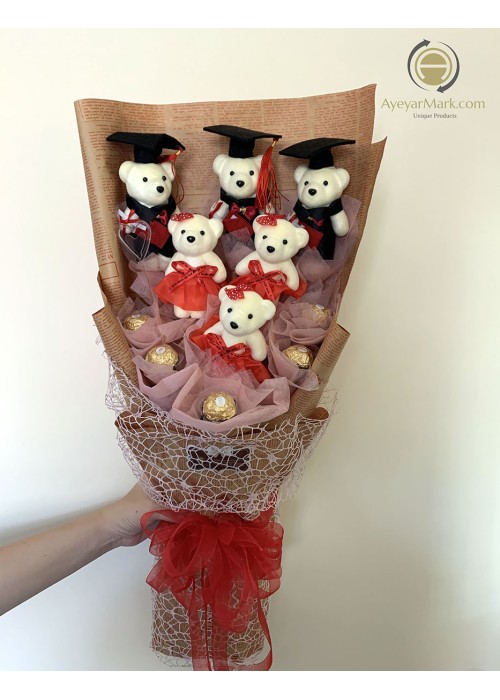 အရုပ်ပန်းစည်း ချောကလက်အပါ Toy Bouquet with 5 chocolate TYFB100